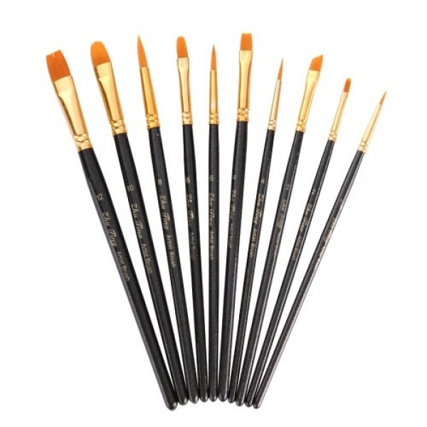 10pcs Artists Paint Brushes Nylon